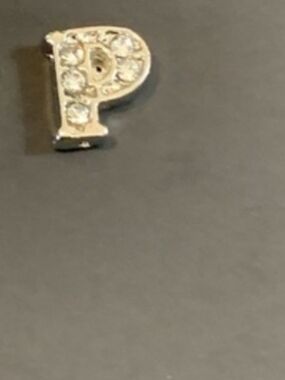 Rhinestone Letter P Floating Locket Charm